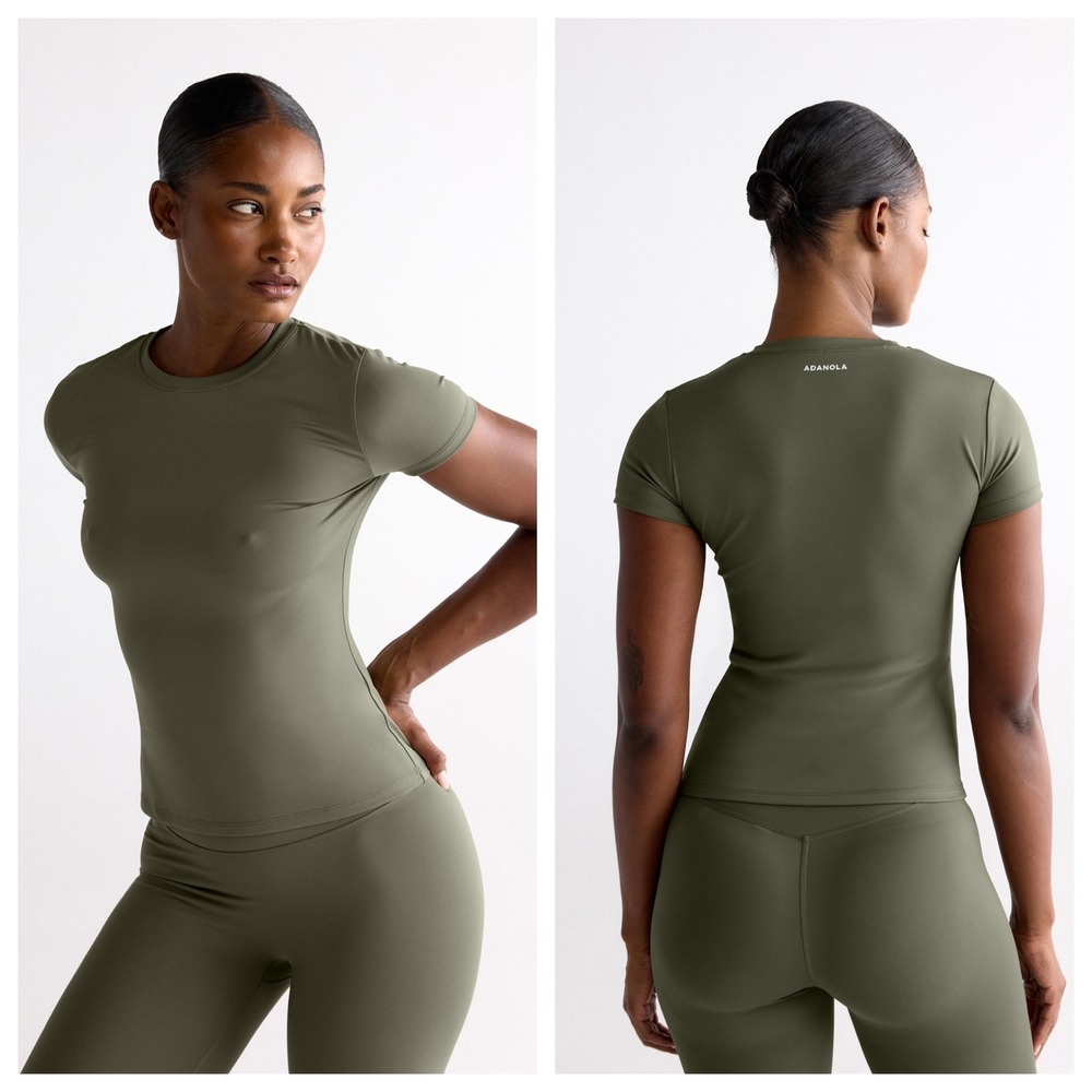 Adanola Ultimate Short Sleeve T-Shirt Pine Green Compression Active Top Small